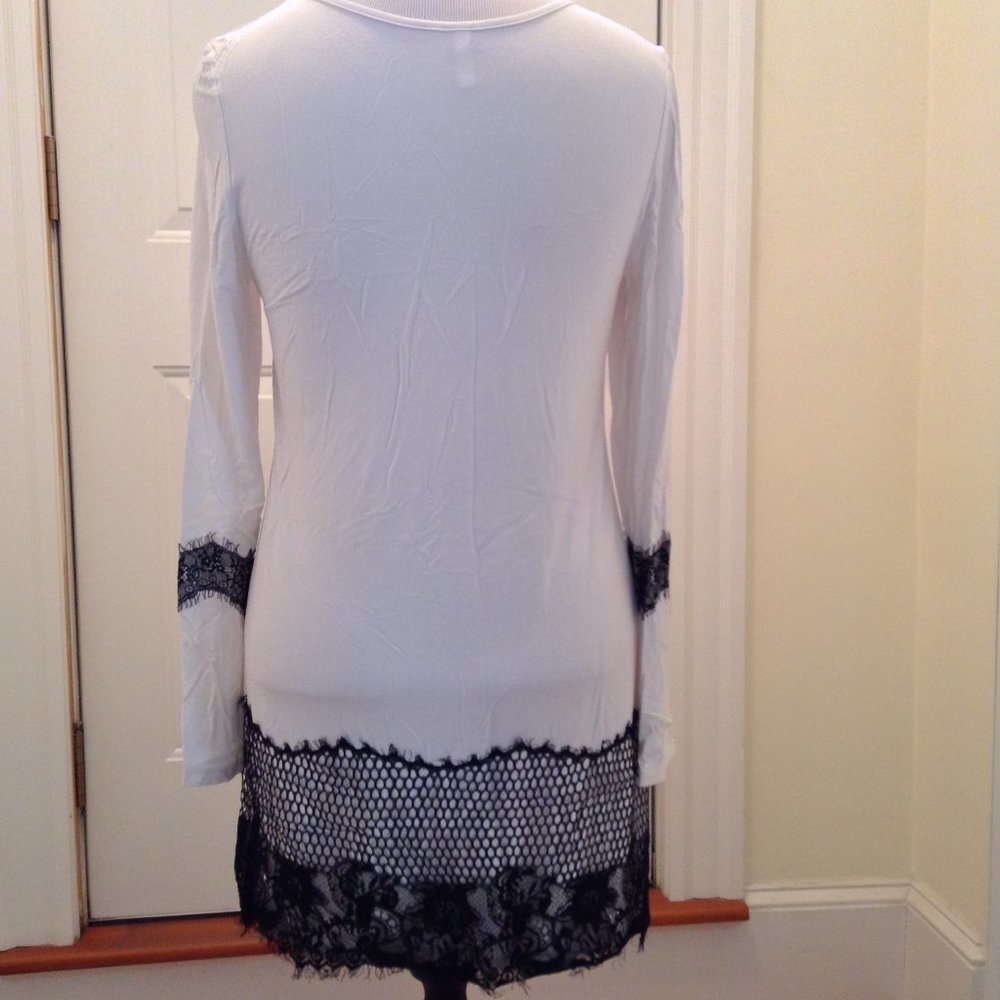 Artistic Taste White black trim lg sleeve dress XL - Picture 4 of 4
